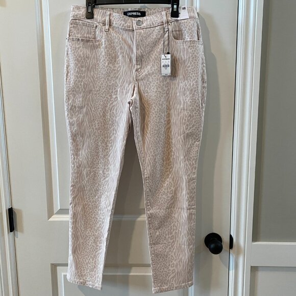 🎉HOST PICK🎉Express Cream and Tan Ankle Legging Mid Rise Size 14 NWT - Picture 3 of 12